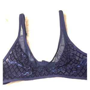 Navy Velvet Bralette